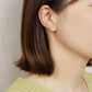 10K 9-Stone Square Stud Earrings (Yellow Gold) - Model Image