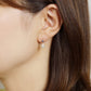 10K Star Swinging Dew Drop Earrings (Yellow Gold) - Model Image