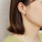 10K Clover Circle Stud Earrings (Yellow Gold) - Model Image