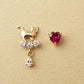 10K Heart Cat Earrings (Rose Gold / Yellow Gold) - Product Image