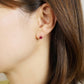 10K Heart Cat Earrings (Rose Gold / Yellow Gold) - Model Image