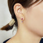 10K / 925 Sterling Silver Rhodolite Garnet Dew Drop Swinging Earrings - Model Image