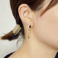 10K / 925 Sterling Silver Baguette Cut Twisted Line Swinging Earrings - Model Image