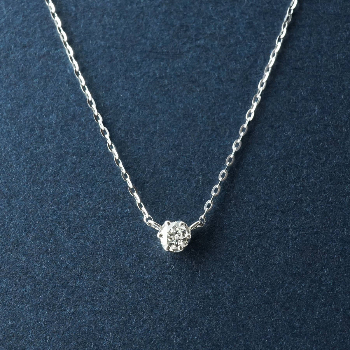 10K Heart & Cupid Diamond Solitaire Necklace (White Gold) - Product Image