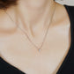 [Limited Quantity] Platinum Diamond Solitaire Necklace - Model Image