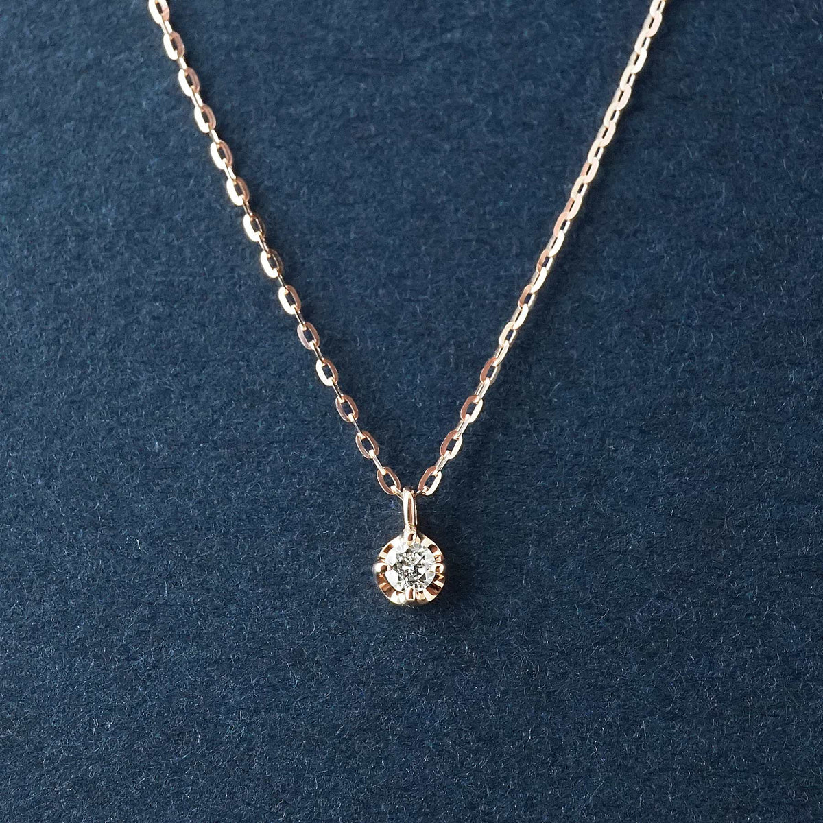 [Limited Quantity] 10K Diamond Petit Solitaire Necklace (Yellow Gold) - Product Image