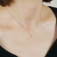 [Limited Quantity] 10K Diamond Petit Solitaire Necklace (Yellow Gold) - Model Image