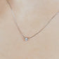 Platinum Heart & Cupid Diamond Solitaire Necklace - Model Image