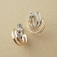 10K Double Hoop Earrings (White Gold / Rose Gold) - Product Image