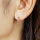 10K Double Hoop Earrings (White Gold / Rose Gold) - Model Image
