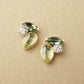 10K Green Gradation Stud Earrings (Yellow Gold) - Product Image