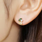 10K Green Gradation Stud Earrings (Yellow Gold) - Model Image