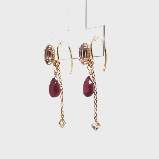 [Palette] 18K/10K Ruby Charm Set Earrings [Twilight] (Yellow Gold) - Product Video