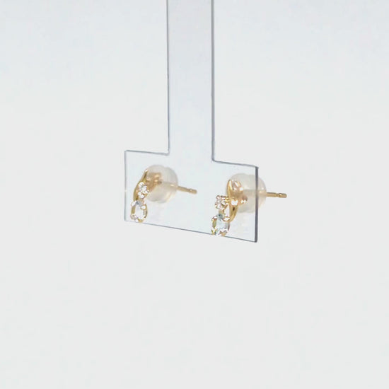 [WEB Exclusive] 10K Aquamarine Simple Earrings (Yellow Gold) - Product Video