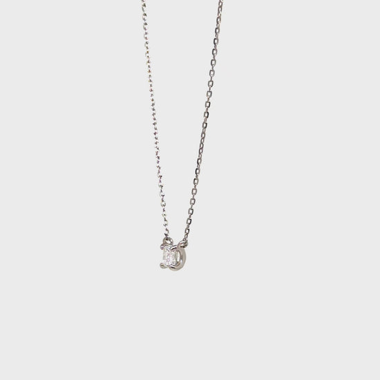 [Limited Edition] Platinum Princess Cut Diamond Necklace - Product Video
