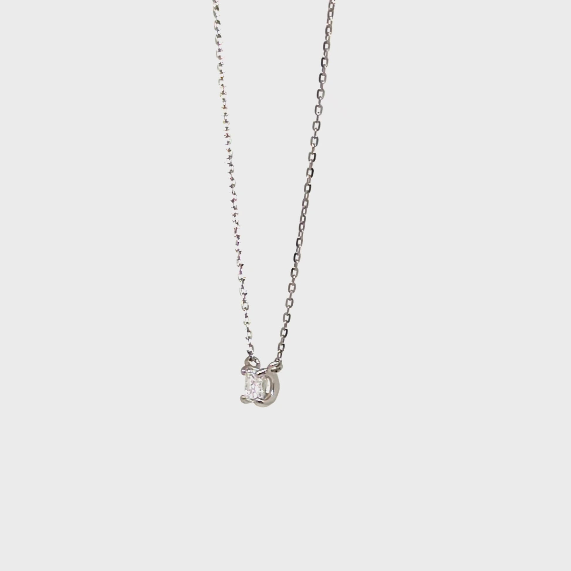 [Limited Edition] Platinum Princess Cut Diamond Necklace - Product Video