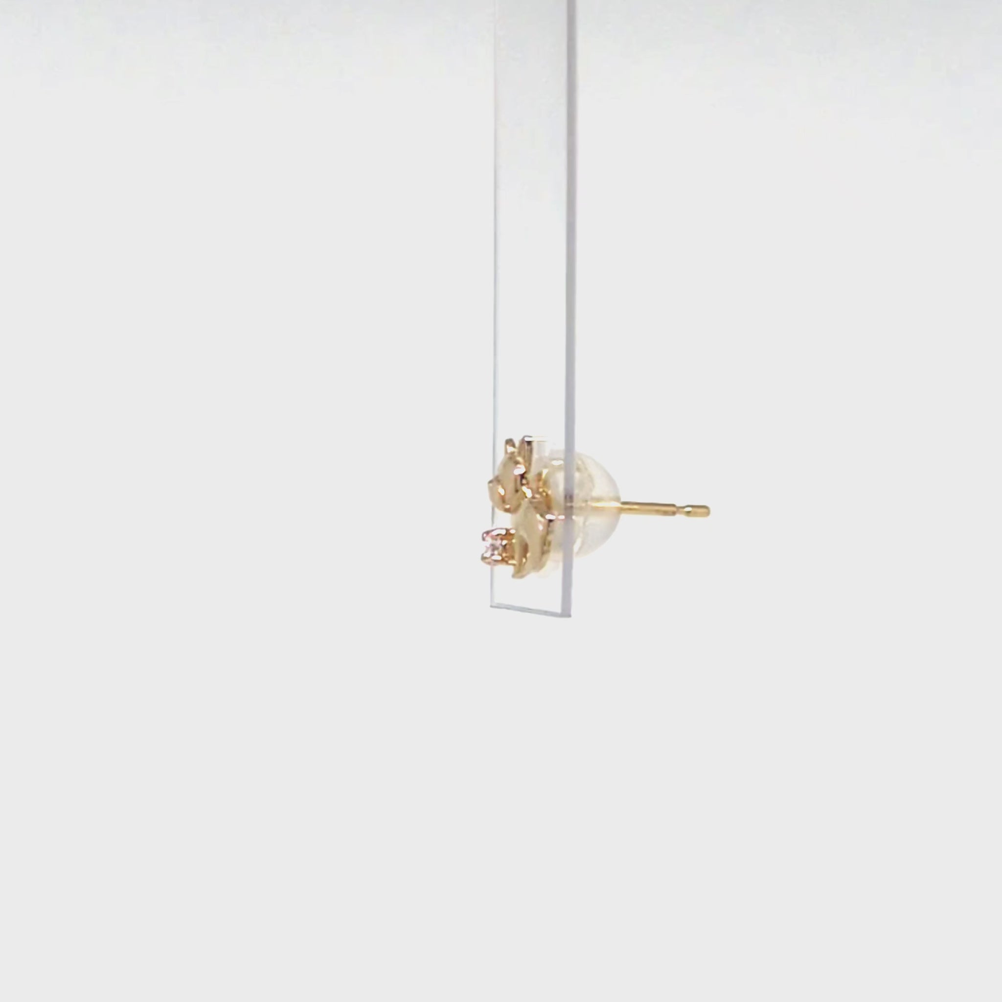[Solo Earring] 18K/10K French Bulldog Single Earring (Yellow Gold) - Product Video