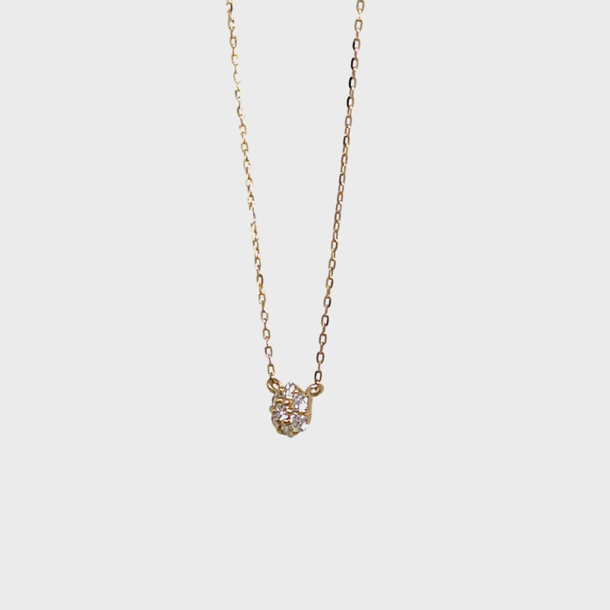18K Diamond Flower Pave Necklace L (Yellow Gold) - Product Video