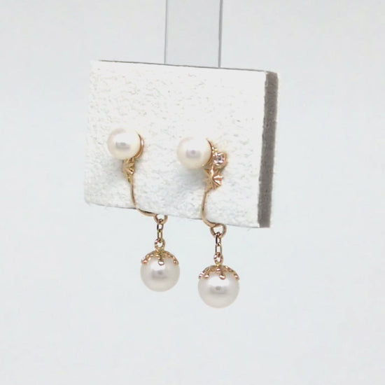 10K Freshwater Pearl 2Way Clip-On Earrings [Luminous] (Yellow Gold) - Product Video