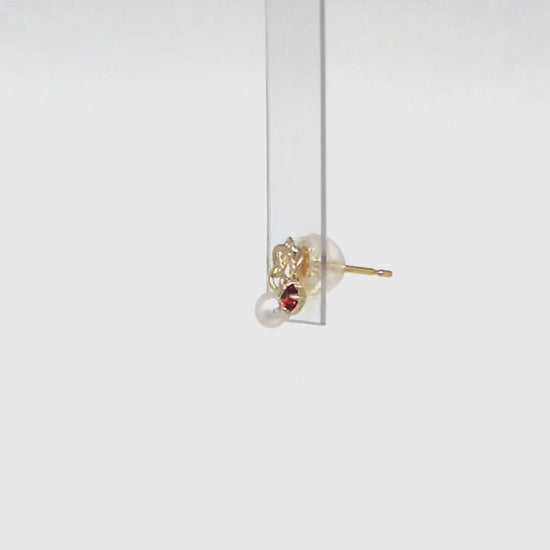 [Solo Earring] 18K/10K Mizuhiki Plum Knot Single Earring (Yellow Gold) - Product Video