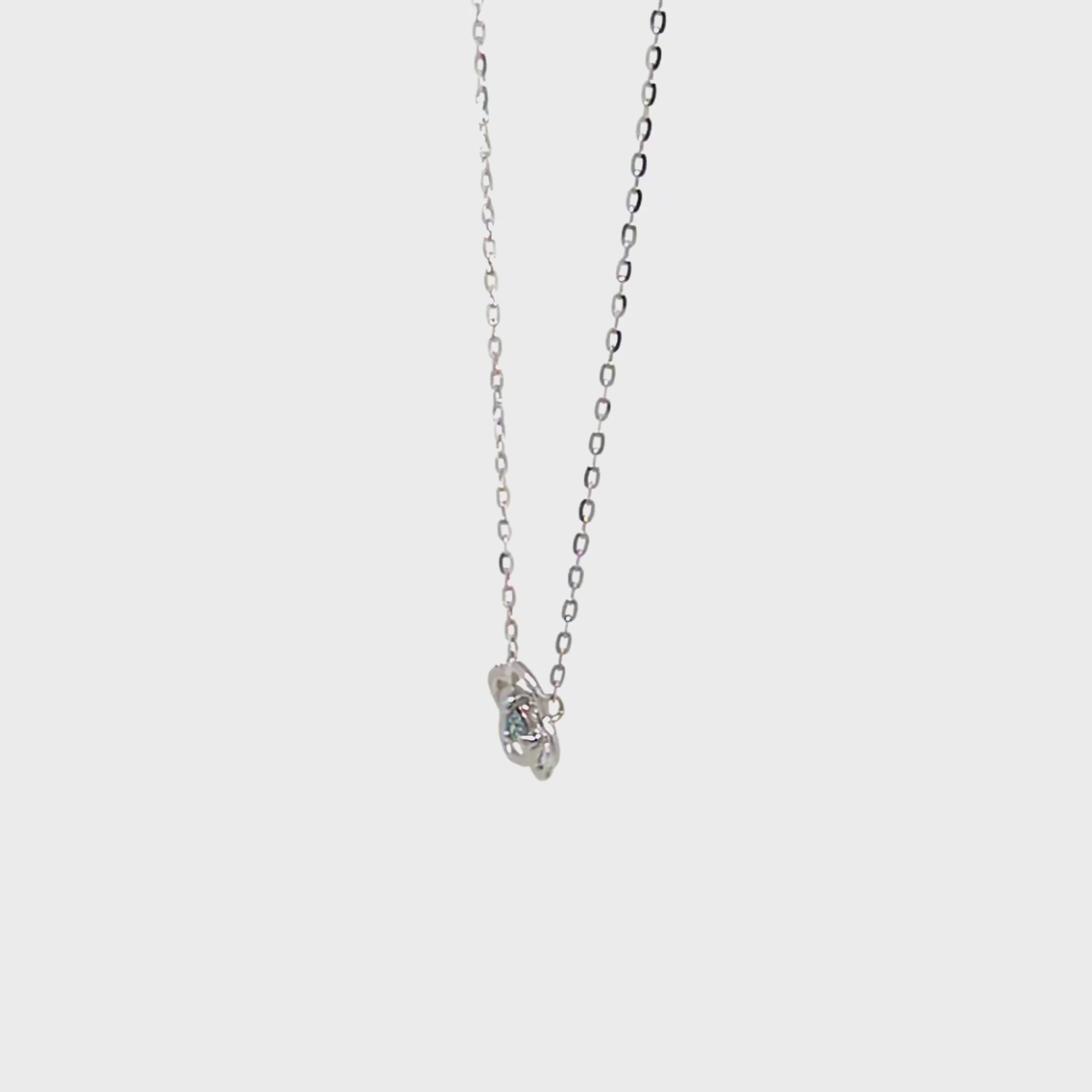 10K Diamond Openwork Flower Necklace (White Gold) - Product Video