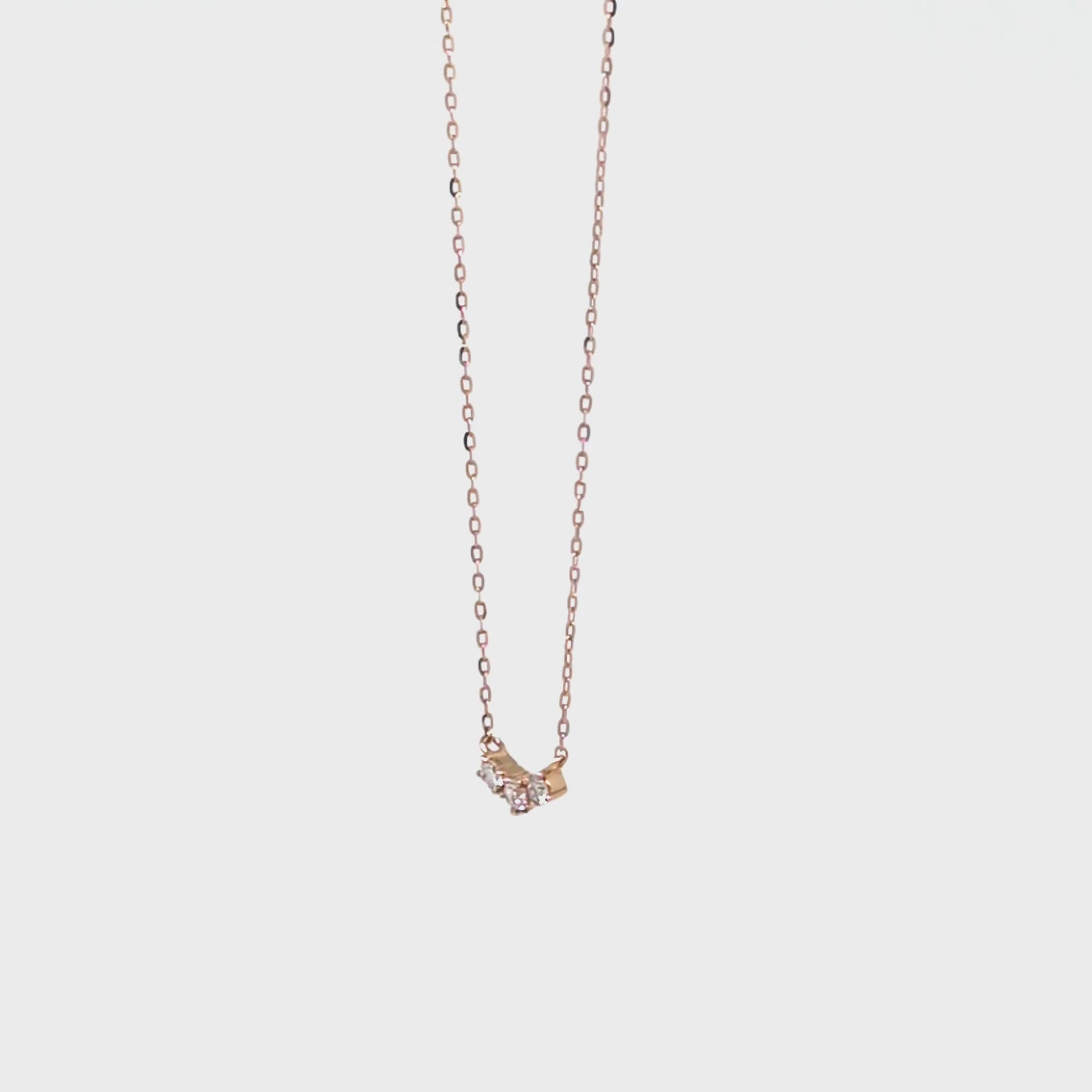 10K Trilogy Diamond Necklace (Rose Gold / Yellow Gold) - Product Video