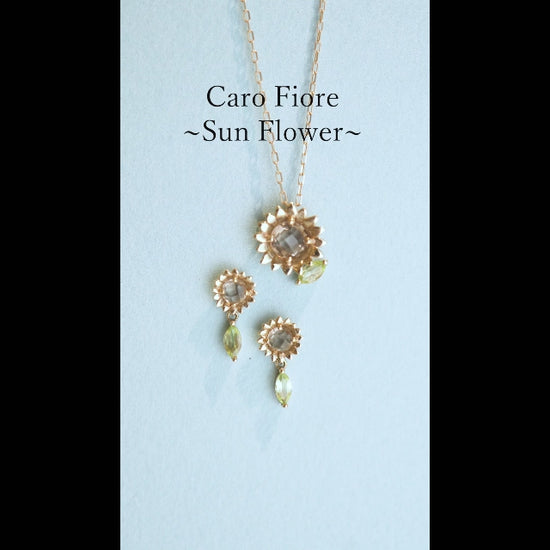 [Birth Flower Jewelry] August - Sunflower Earrings (18K/10K Yellow Gold) - Video