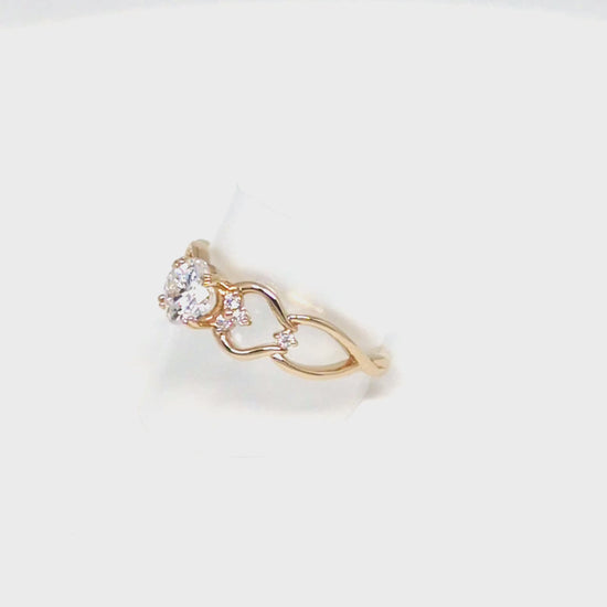 10K Moissanite Cushion Cut Ring (Yellow Gold) - Product Video