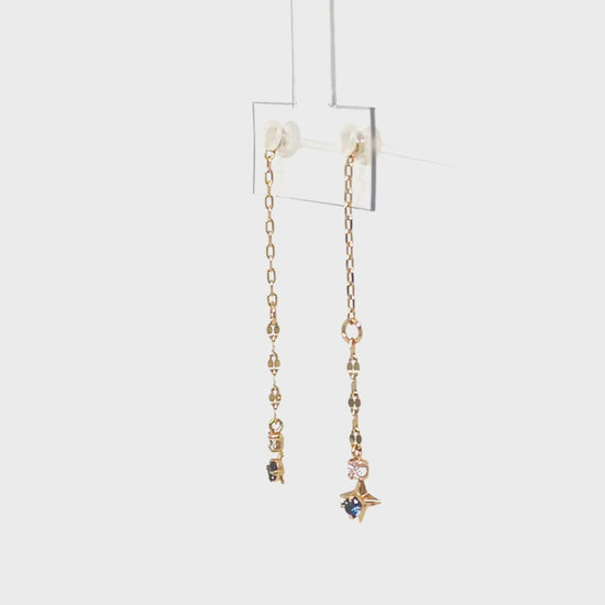 [Palette] 10K Moon & Star Moissanite 2Way Charms [Star Trail] (Yellow Gold) - Product Video