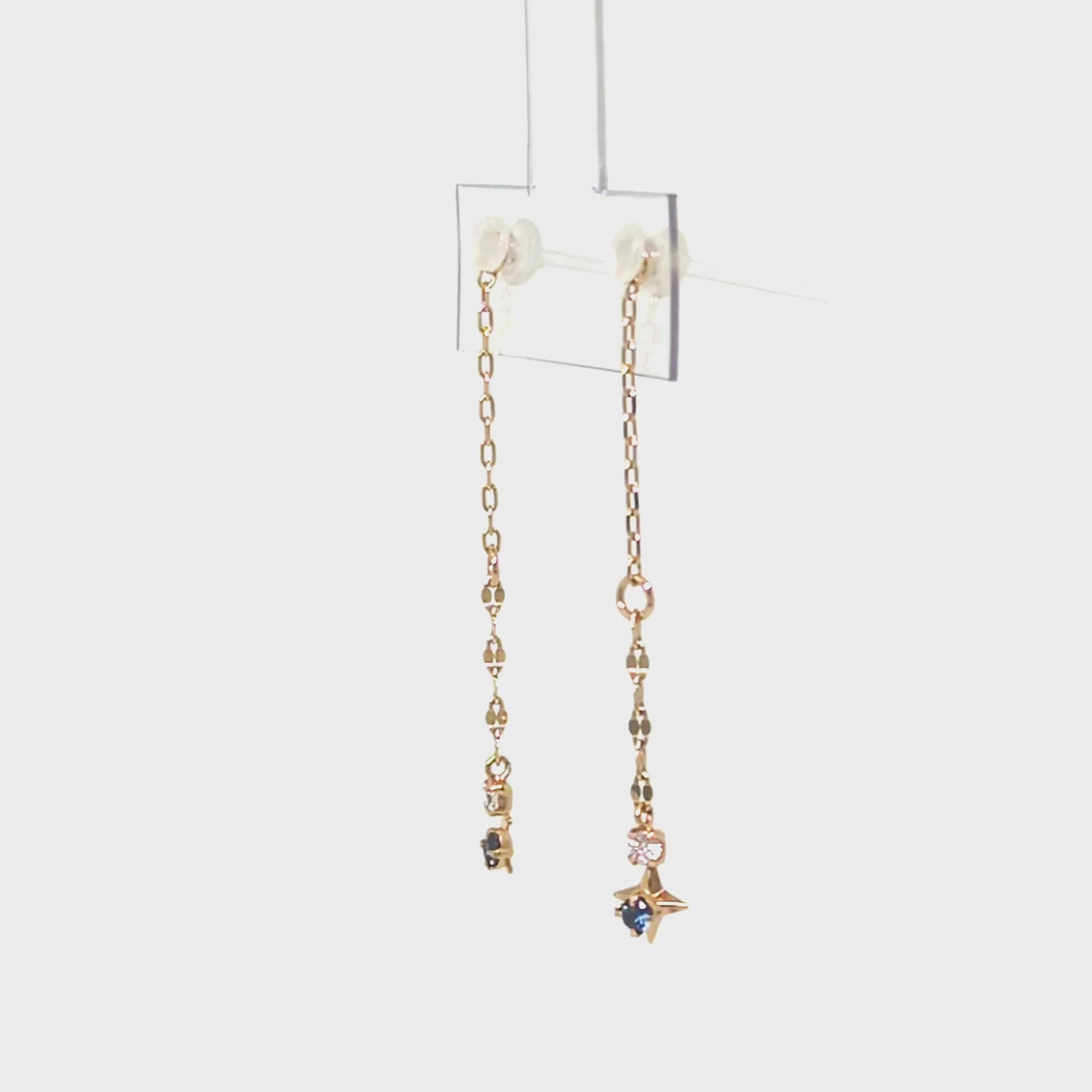 [Palette] 10K Moon & Star Moissanite 2Way Charms [Star Trail] (Yellow Gold) - Product Video