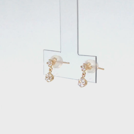 10K 2-Stone Swinging Earrings (Yellow Gold) - Product Video