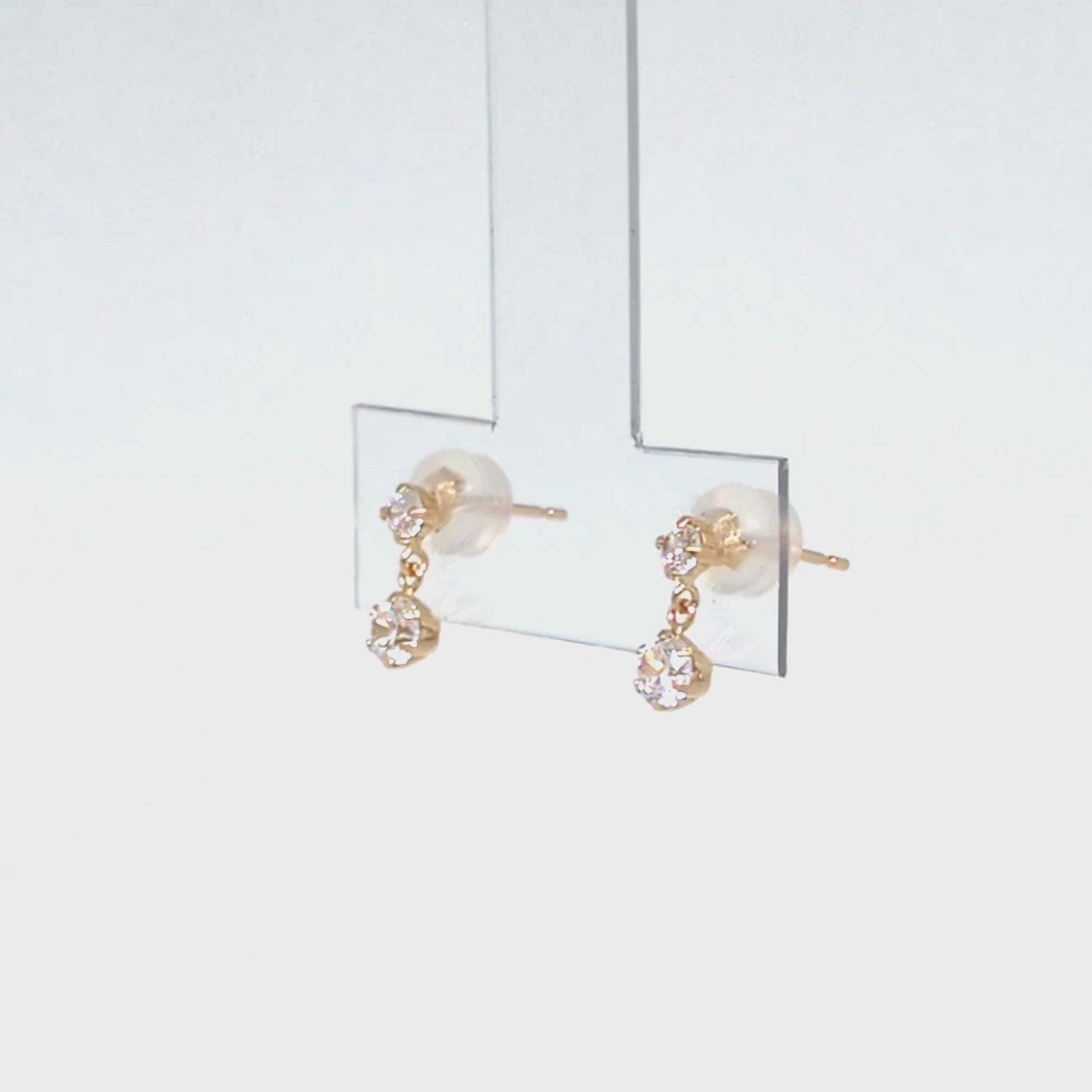 10K 2-Stone Swinging Earrings (Yellow Gold) - Product Video