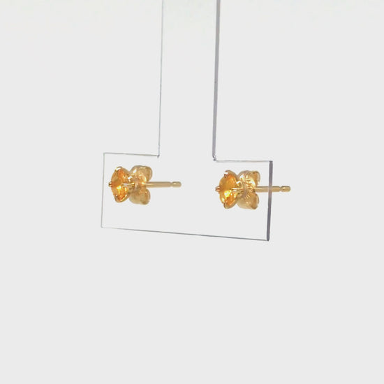 [Second Earrings] 18K Spessartite Garnet Earrings (Yellow Gold) - Product Video