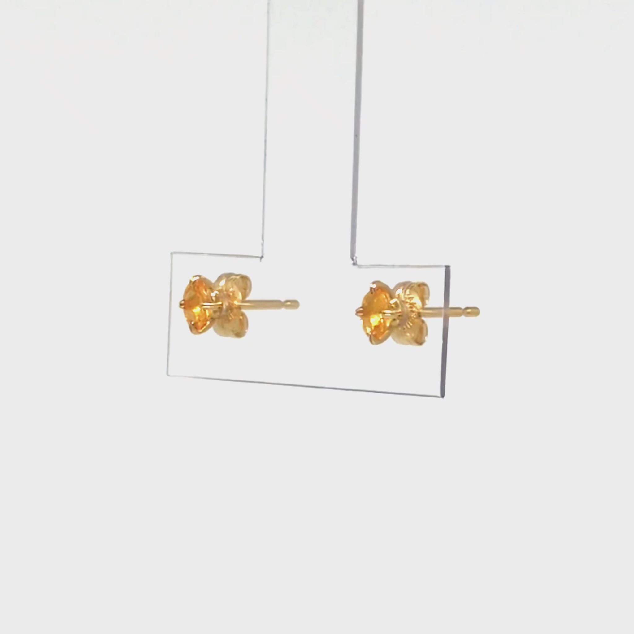 [Second Earrings] 18K Spessartite Garnet Earrings (Yellow Gold) - Product Video