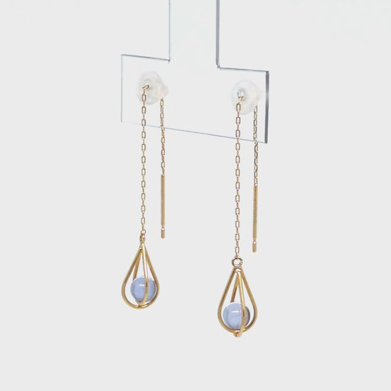 [WEB Exclusive] 10K Cubic Zirconia Basket Threader Earrings (Yellow Gold) - Product Video