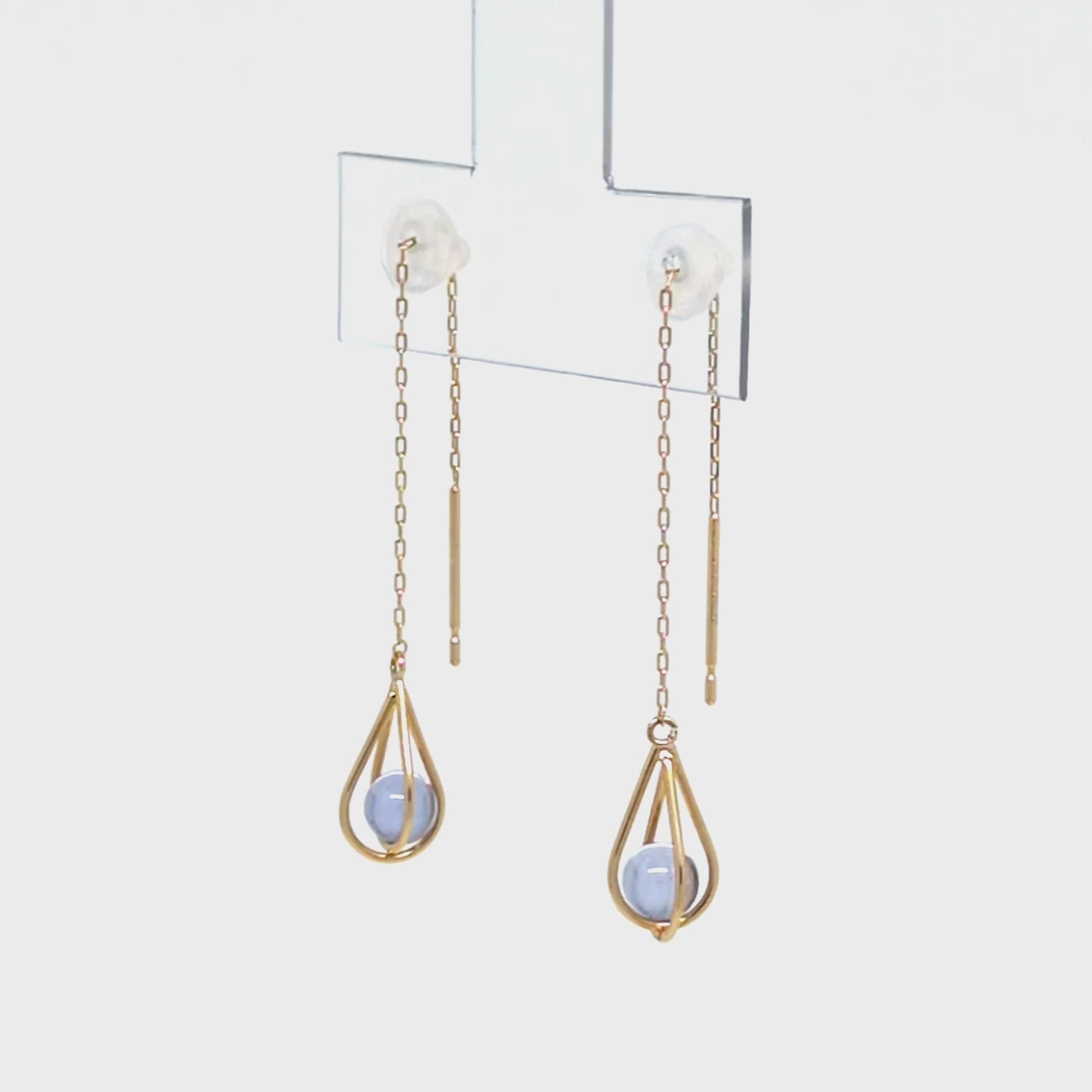[WEB Exclusive] 10K Cubic Zirconia Basket Threader Earrings (Yellow Gold) - Product Video