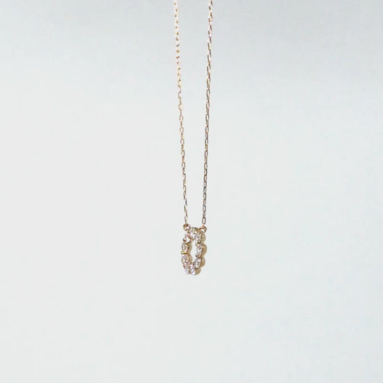 10K Moissanite Circle Flower Necklace (Yellow Gold) - Product Video