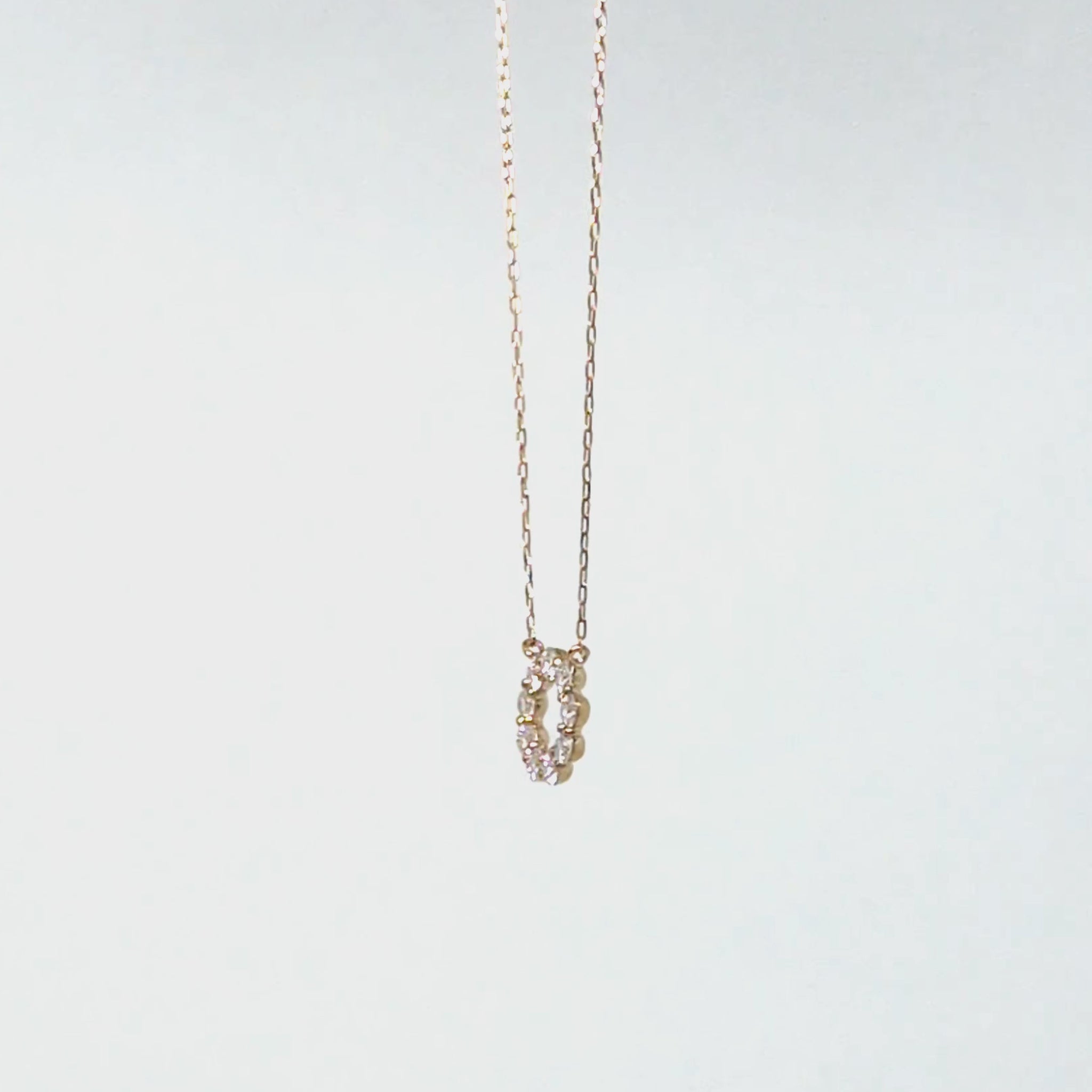 10K Moissanite Circle Flower Necklace (Yellow Gold) - Product Video