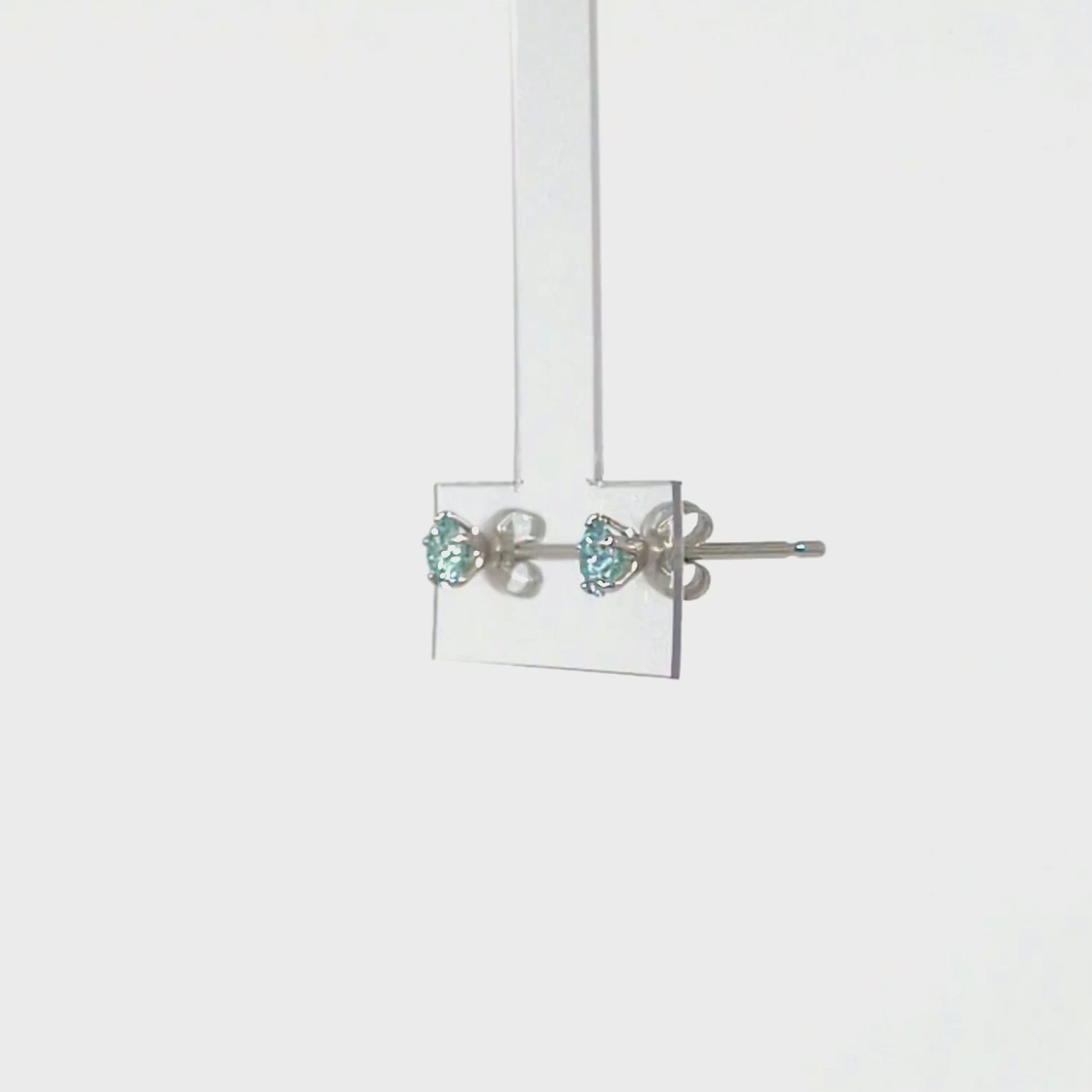 [Second Earrings] Platinum Blue Moissanite Earrings - Product Video