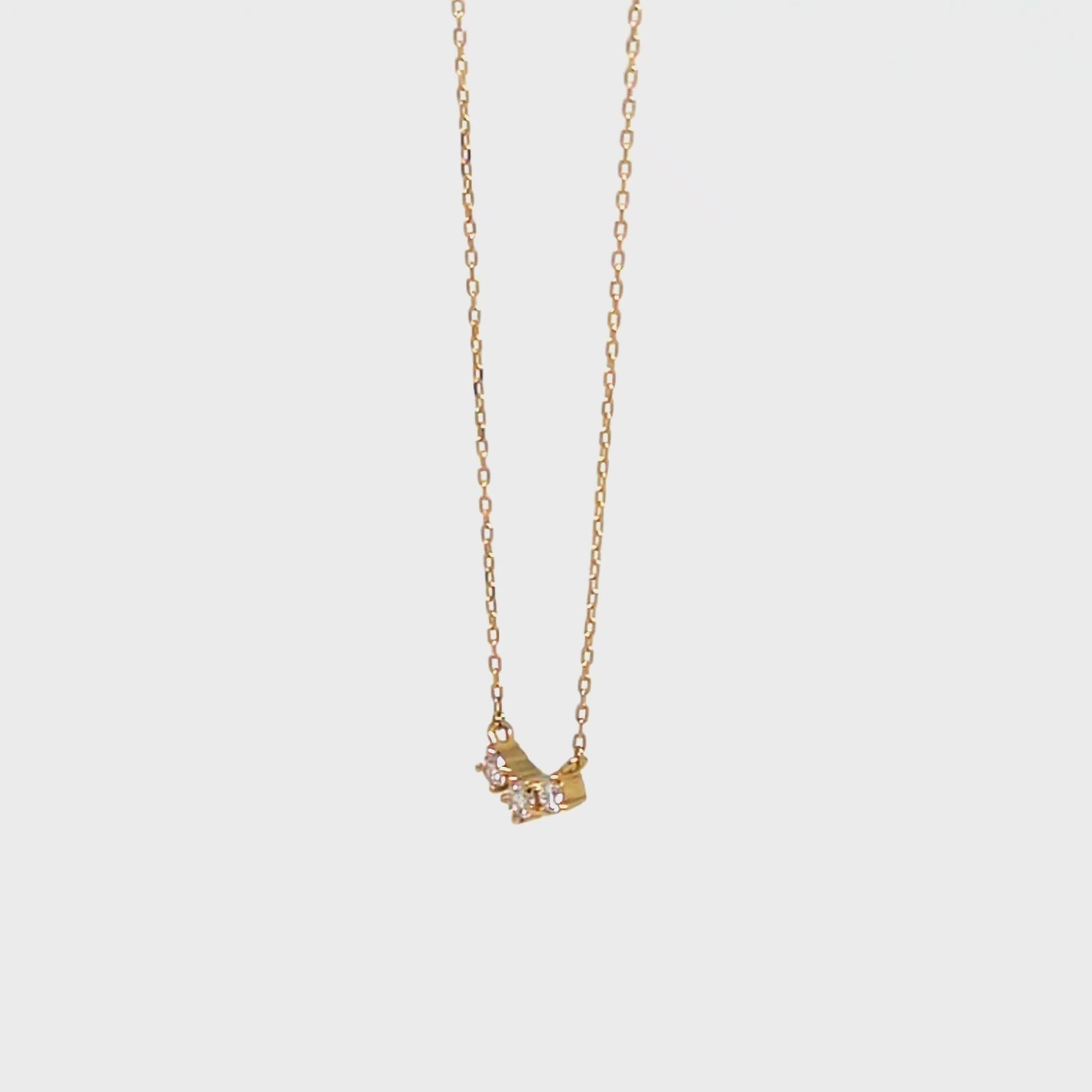 18K Trilogy Diamond Necklace (Yellow Gold) - Product Video