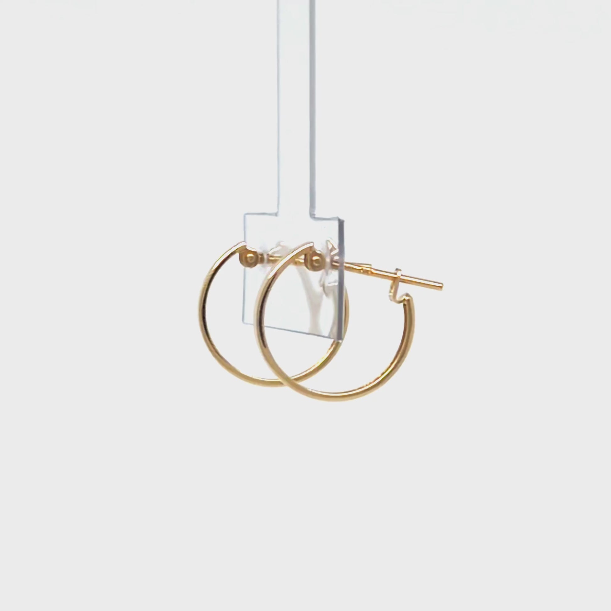 18K/10K Simple Hoop Earrings (Yellow Gold) - Product Video