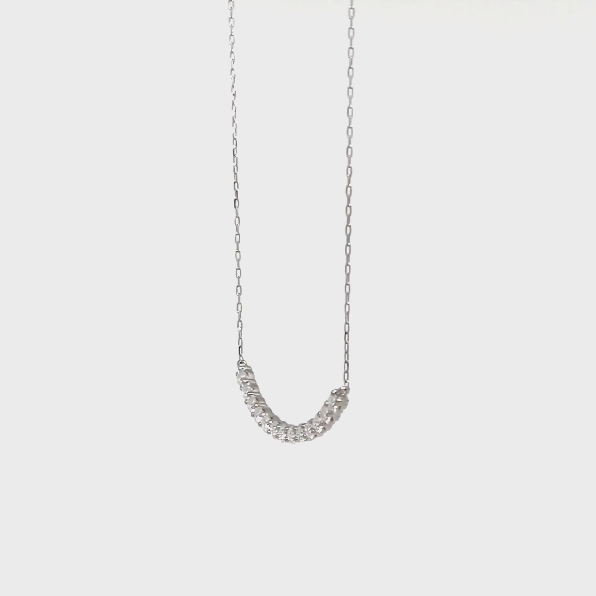 10K Moissanite Melee Decollete Line Necklace (White Gold) - Product Video