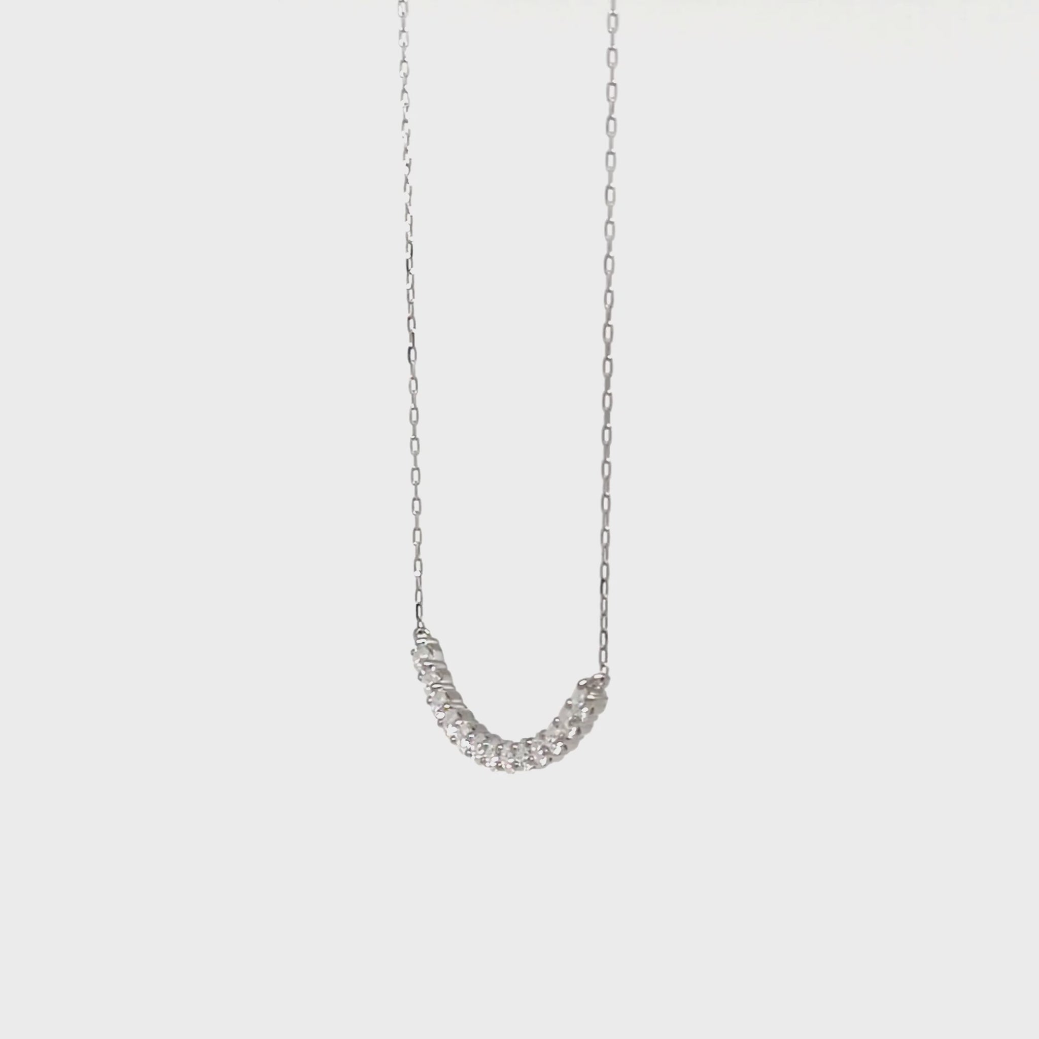 10K Moissanite Melee Decollete Line Necklace (White Gold) - Product Video