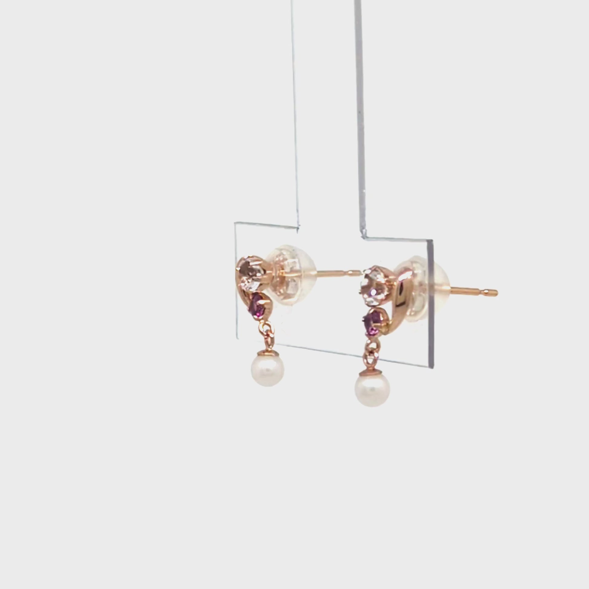 18K/10K Garnet Earrings [Acanthus] (Rose Gold) - Product Video