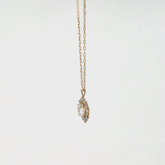 10K Moissanite Necklace [Birth of the Galaxy] (Large) (Yellow Gold) - Product Video
