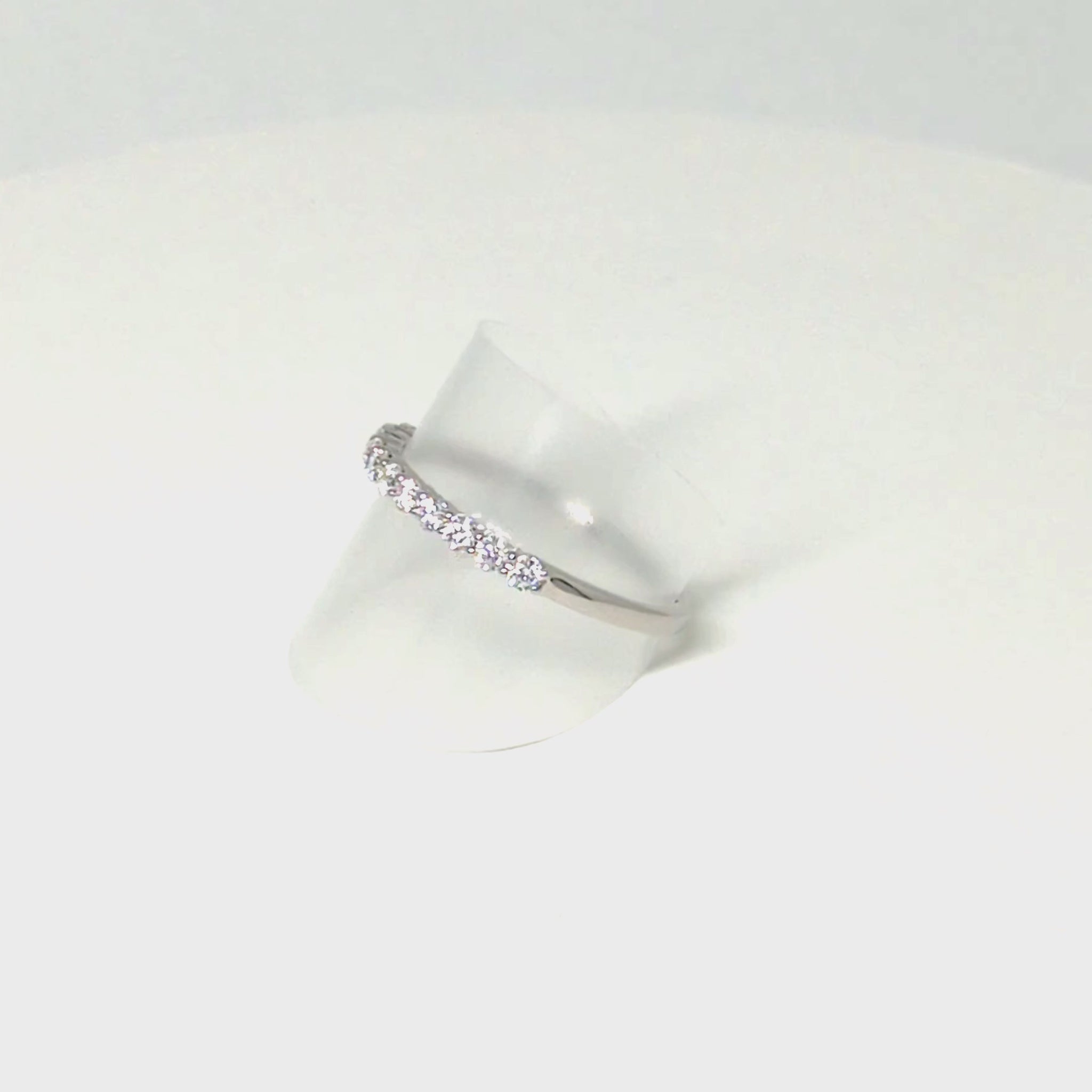 10K Moissanite Half Eternity 11-Stone Ring (White Gold) - Product Video