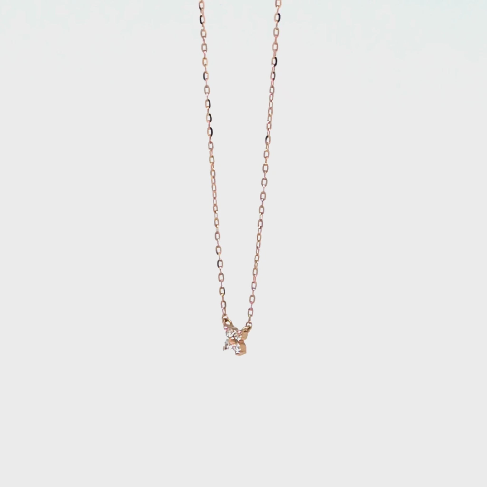 10K Diamond Mini Flower Necklace (Rose Gold) - Product Video