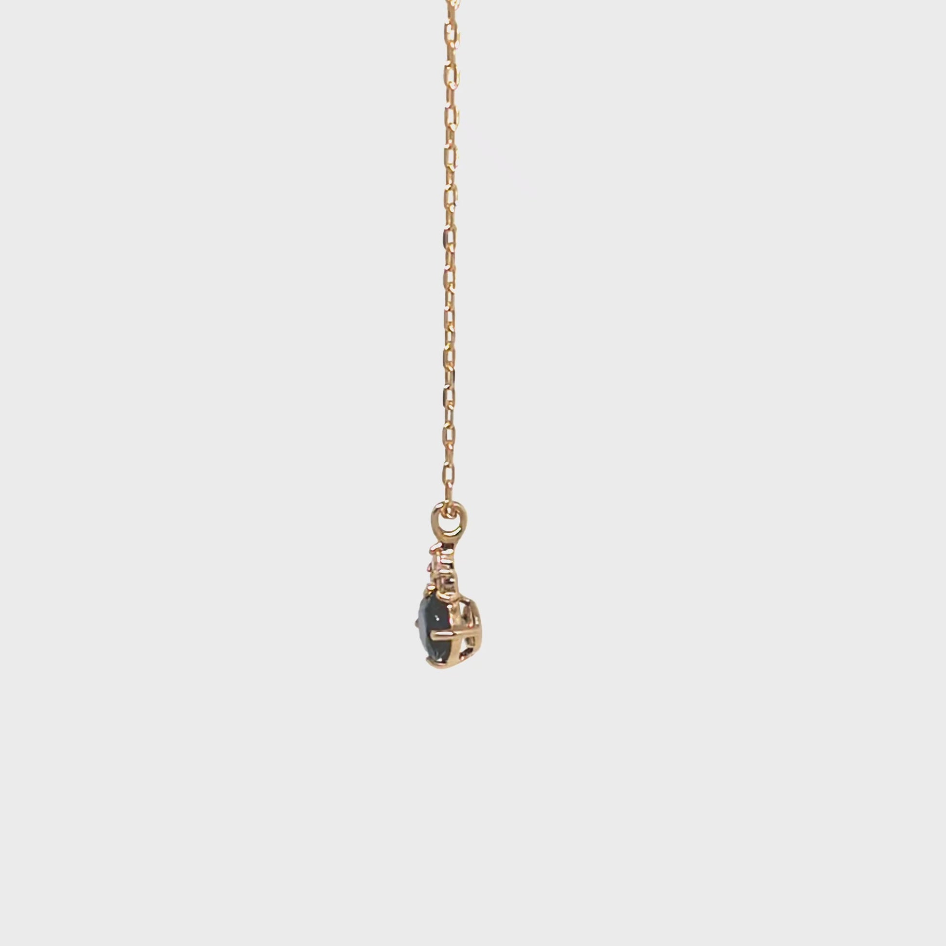 10K Sapphire Oval Necklace (Yellow Gold) - Product Video