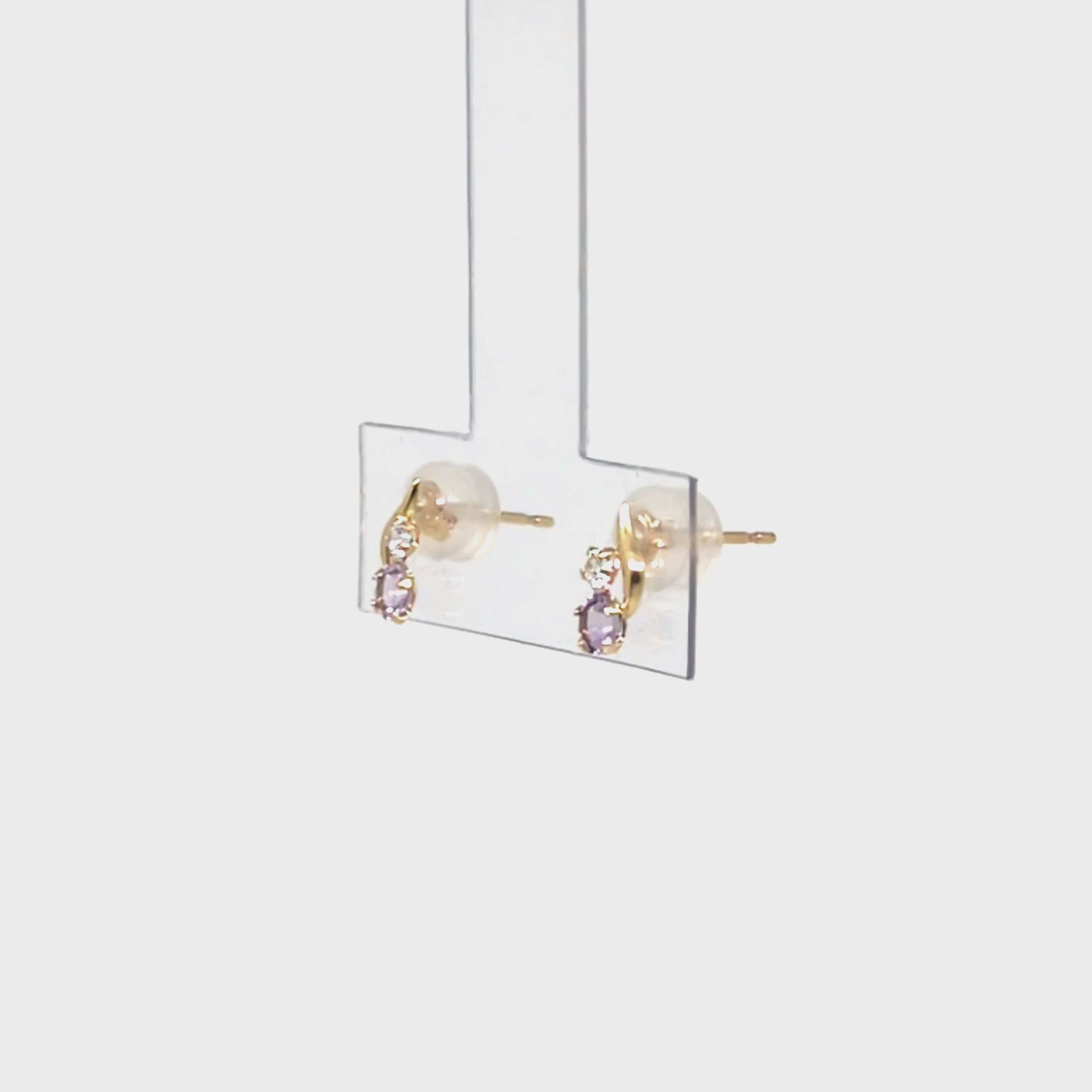 [WEB Exclusive] 10K Light Amethyst Simple Earrings (Yellow Gold) - Product Video