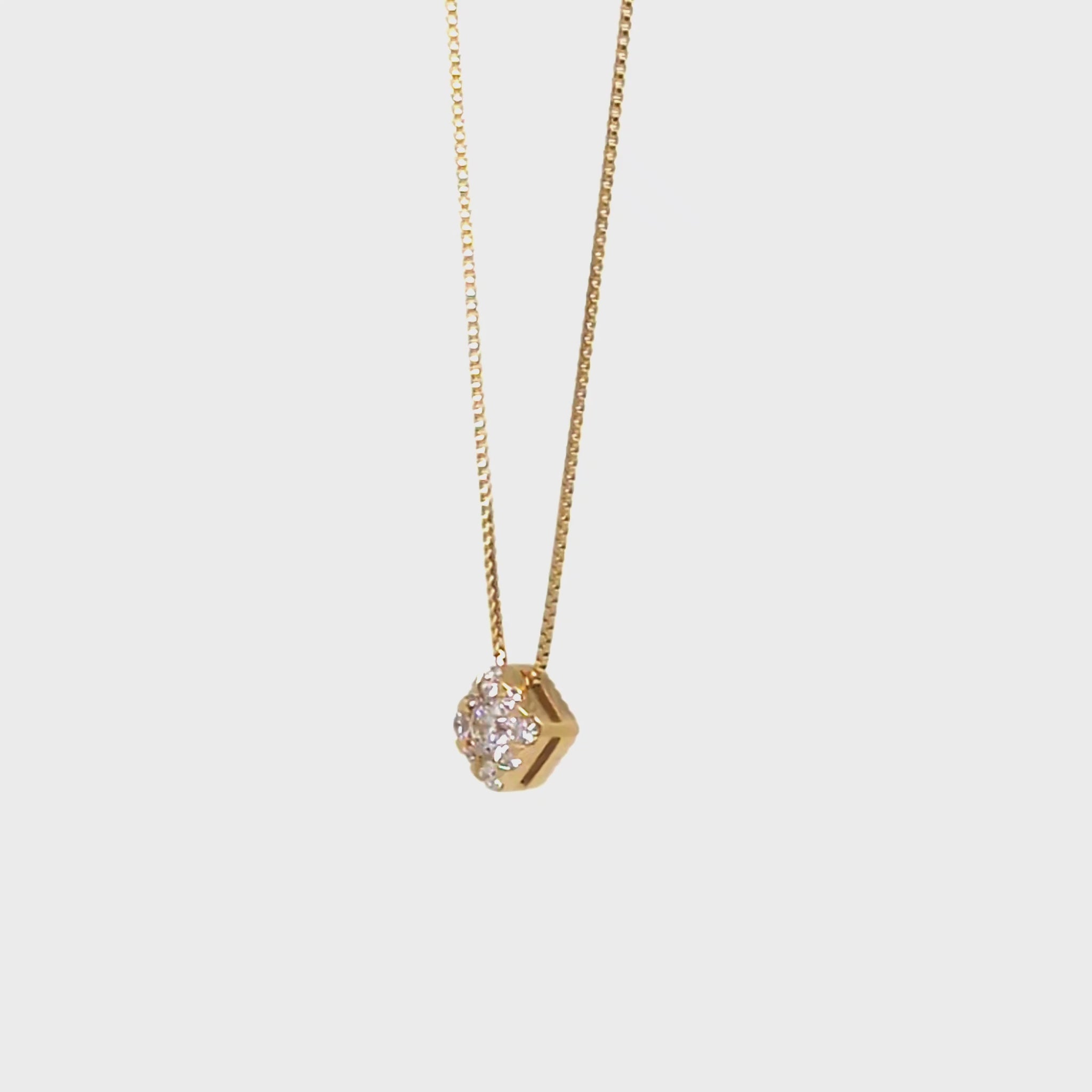 18K Diamond Necklace [Day Moon] (Yellow Gold) - Product Video